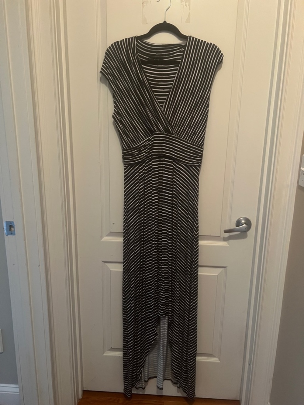 Apt. 9 Black and White Striped High-Low Maxi Dress